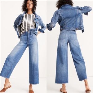 Madewell Wide-Leg Crop Jeans in Finney Wash NWT